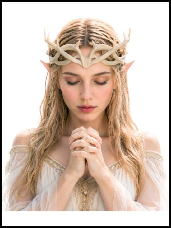 Accessories - Elf Antler Headpiece - Fantasy Cosplay Crown for Renaissance Fair, LARP